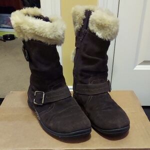 Earth Spirit Dark Brown Shearling-Lined Boots
